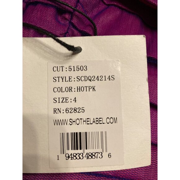 SHO by Tadashi Shoji Sequin Off-the-Shoulder Cocktail Dress Size 4 US New - Picture 5 of 12